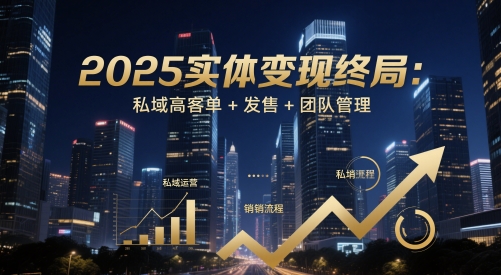 2025实体变现终局：私域高客单+发售+团队管理-聚业