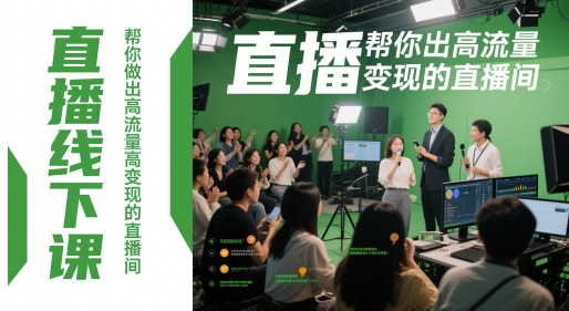 直播线下课，帮你做出高流量高变现的直播间-聚业