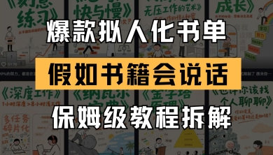 最新爆款拟人化书单玩法，假如书籍会说话，保姆级教程-聚业