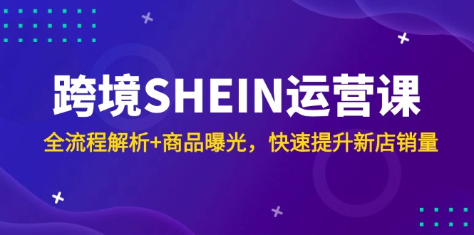 跨境SHEIN运营课，全流程解析+商品曝光，快速提升新店销量-聚业
