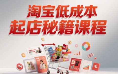 淘宝低成本起店系统课，助你快速起店，实现弯道超车-聚业