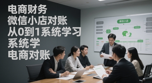 电商财务微信小店对账，从0到1系统学习电商对账-聚业