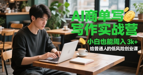 AI商单写作实战营，小白也能周入3k+，给普通人的低风险创业课-聚业