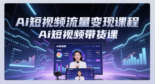 Ai短视频流量变现课程，Ai短视频带货课-聚业