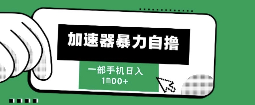 205新风口，加速器暴力自撸，单机日入1k+【揭秘】-聚业