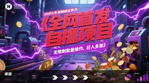 全网首发，2025年最新稳定暴力全自动自撸项目，无限制批量操作，日入多张【揭秘】-聚业