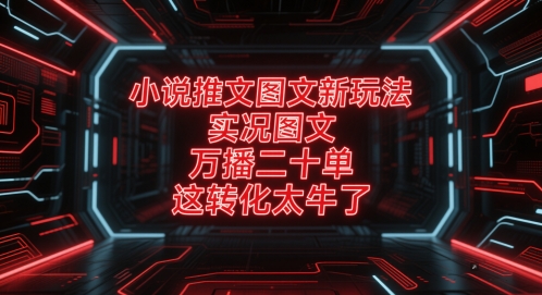 小说推文图文新玩法，实况图文，万播二十单，这转化太牛了！-聚业