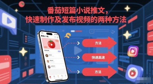 番茄短篇小说推文，快速制作及发布视频的两种方法-聚业