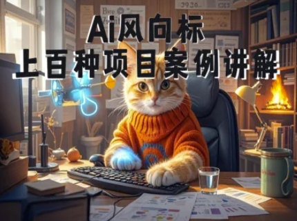 Ai风向标-附100种项目案例玩法-0基础小白到大神ai视频商业应用教学-聚业