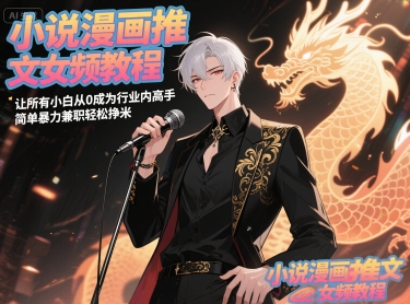 小说漫画推文女频教程，让所有小白从0成为行业内高手，简单暴力兼职轻松挣米-聚业