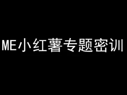 ME小红薯专题密训-小红书电商教程-聚业