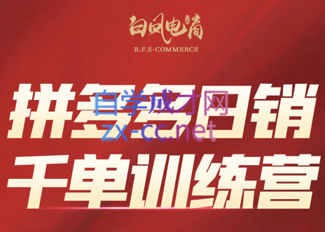 白凤电商·拼多多日销千单训练营(更新6月)-聚业